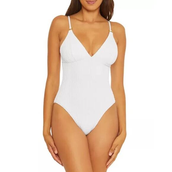NEW BECCA by Rebecca Virtue Women’s Small Moon Ridge One Piece Swimsuit NWT - Picture 1 of 4